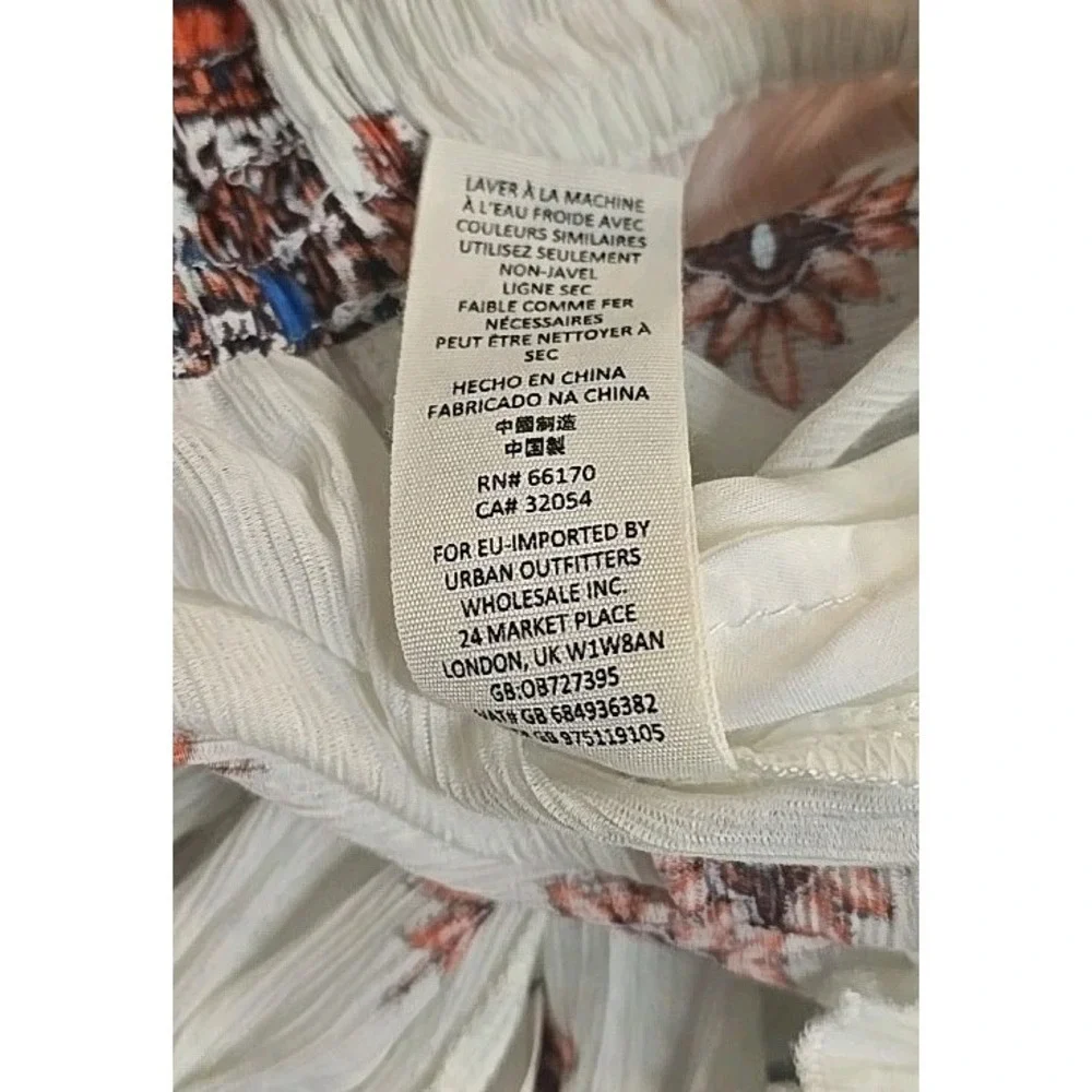 Free People Gold Dust‎ Printed Wide Leg Trousers in Ivory Combo M Cottagecore